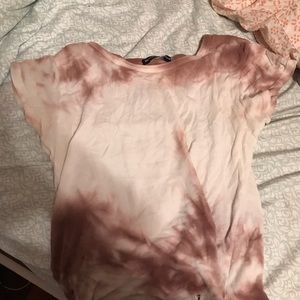 Brandy Melville pink tie dye crop tee